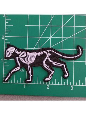 2/$10 Skeleton Cat Embroidered Patch